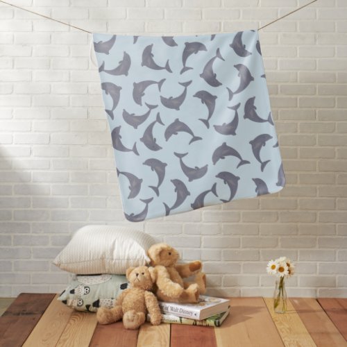 Dolphins in the Sea Pattern Baby Blanket