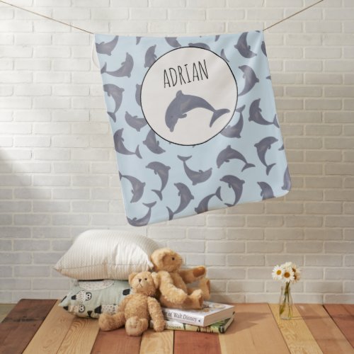 Dolphins in the Sea Pattern Baby Blanket