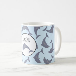 Dolphins in the Sea Pattern Coffee Mug