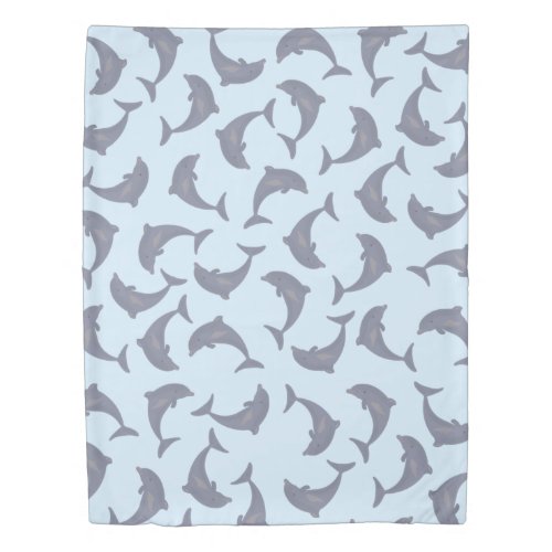 Dolphins in the Sea Pattern Duvet Cover