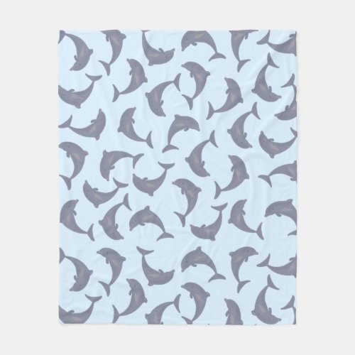 Dolphins in the Sea Pattern Fleece Blanket