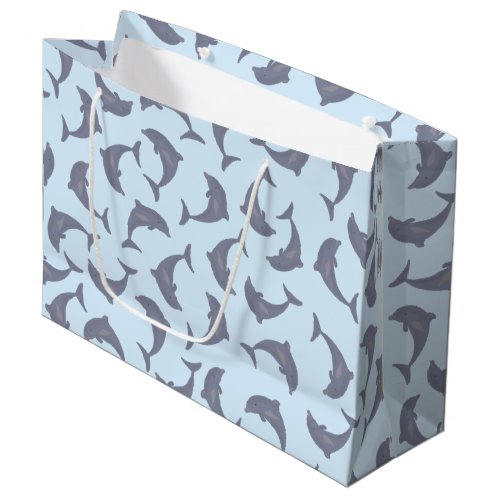 Dolphins in the Sea Pattern Large Gift Bag