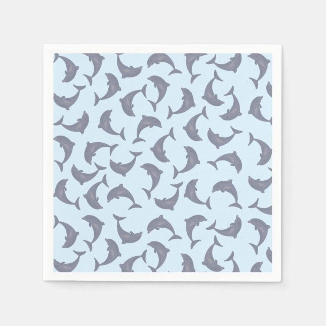 Dolphins in the Sea Pattern Napkins (Front)