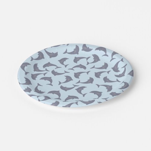 Dolphins in the Sea Pattern Paper Plates