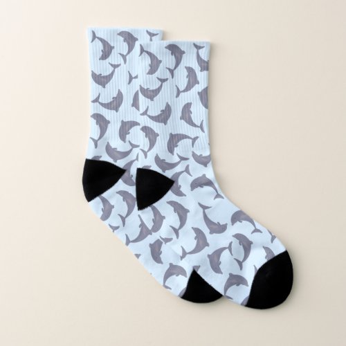 Dolphins in the Sea Pattern Socks