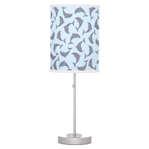 Dolphins in the Sea Pattern Table Lamp