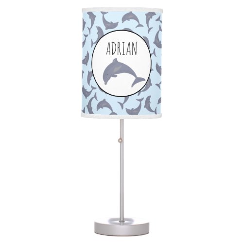 Dolphins in the Sea Pattern Table Lamp