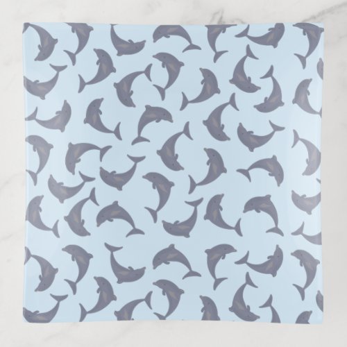 Dolphins in the Sea Pattern Trinket Tray