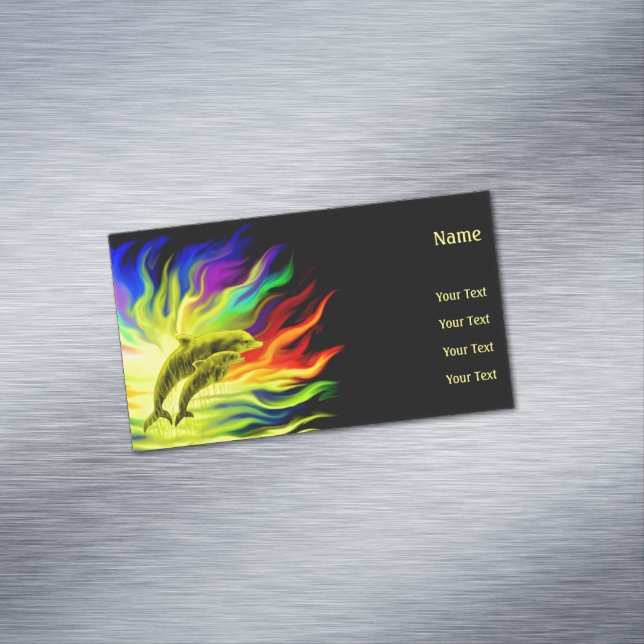 Dolphins in the Sunshine Business Card Magnet (In Situ)