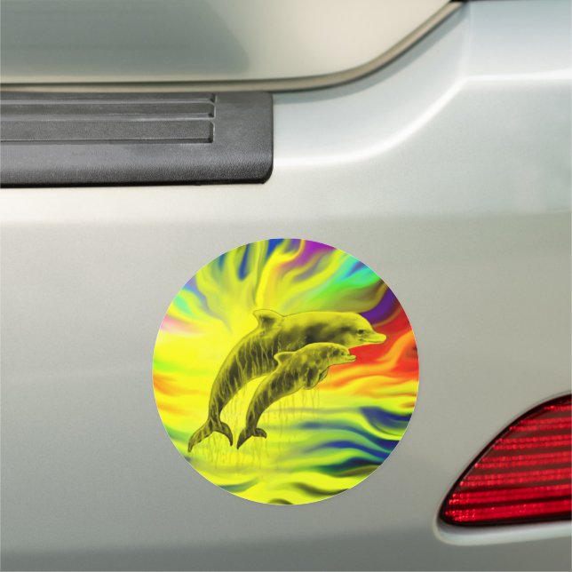 Dolphins in the Sunshine Car Magnet (In Situ)