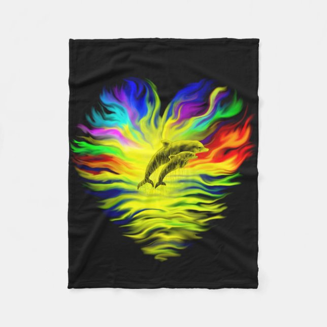 Dolphins in the Sunshine Fleece Blanket (Front)
