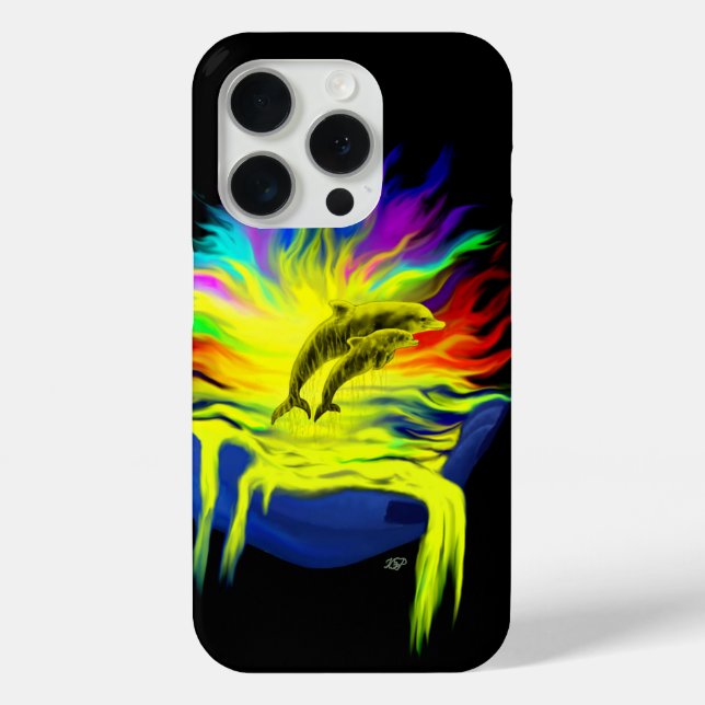 Dolphins in the Sunshine with Hand Case-Mate iPhone Case (Back)