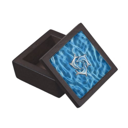 Dolphins in Water Jewelry Box