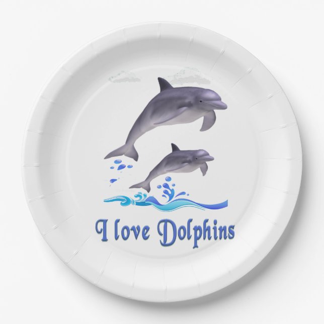 Dolphins items paper plates (Front)
