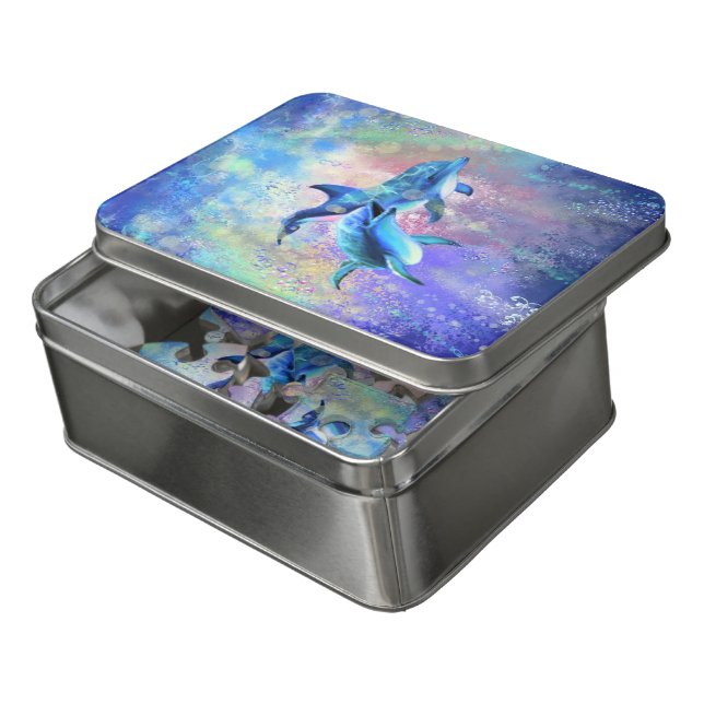 Dolphins Jigsaw Puzzle (Lid Open)