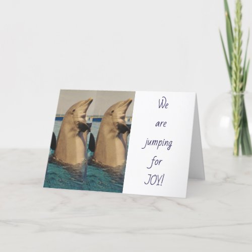 DOLPHINS JUMP FOR JOY ON YOUR 40TH BIRTHDAY HOLIDAY CARD