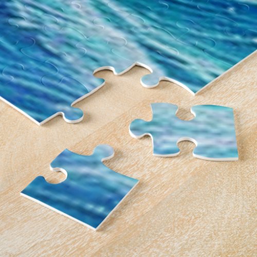 Dolphins Jump Out of the Ocean cloudy sky Jigsaw Puzzle
