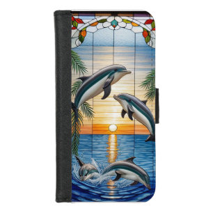 Dolphins Jumping at Sunset on the Ocean iPhone 8/7 Wallet Case