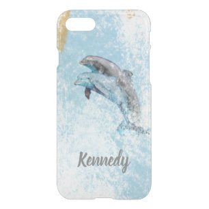 Dolphins Jumping In Water Art iPhone SE/8/7 Case
