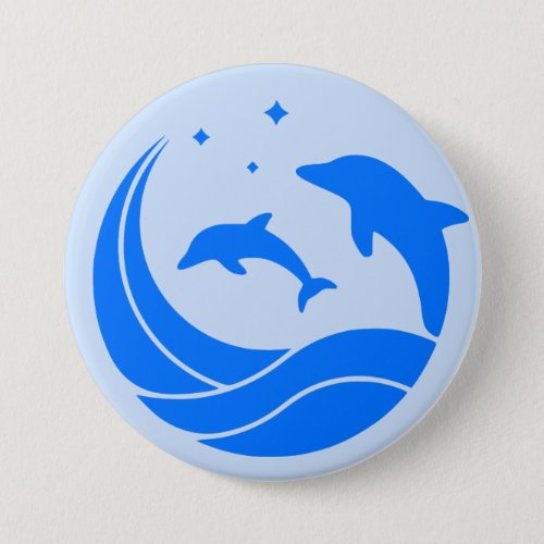 Dolphins Jumping Waves Button
