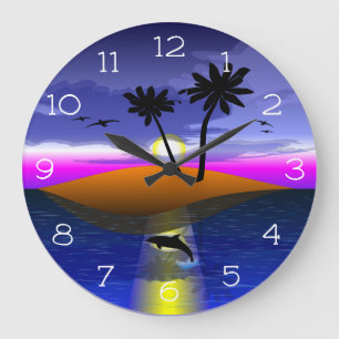 Dolphins Large Clock