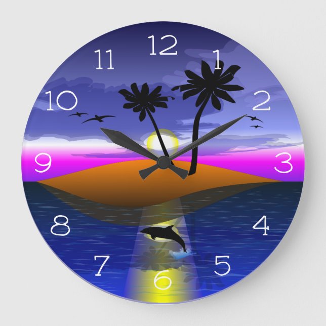 Dolphins Large Clock (Front)