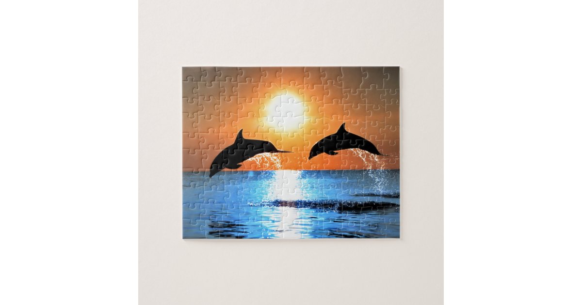 Dolphins Leaping Jigsaw Puzzle | Zazzle