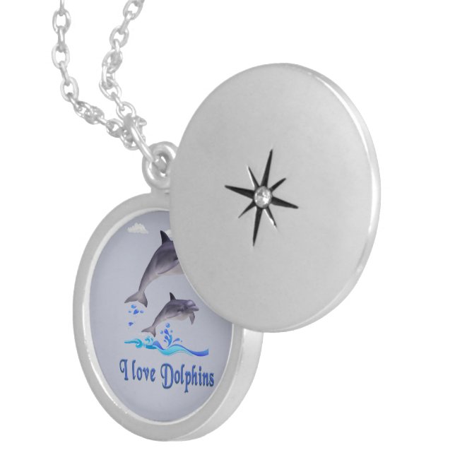 Dolphins Locket Necklace (Front Right)