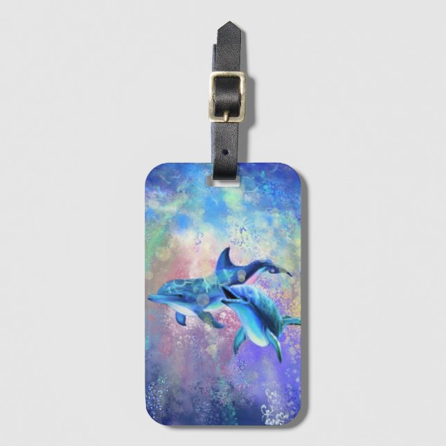 Dolphins Luggage Tag (Front Vertical)