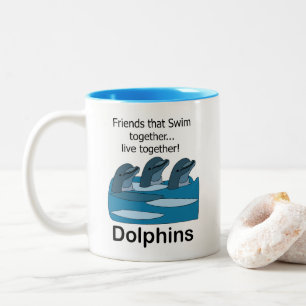 Dolphins Marine Mammal Friendship Two-Tone Coffee Mug