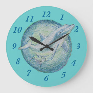 Dolphins 'Mother & Calf' Wall Clock