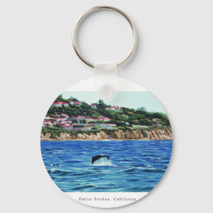 Dolphins Near Palos Verdes Keychain