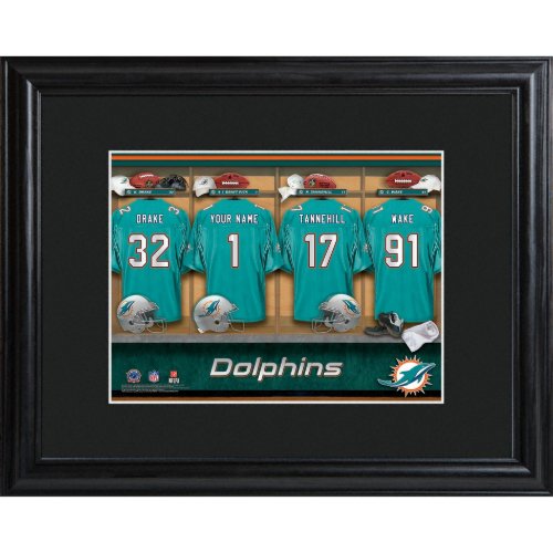 Dolphins NFL Locker Room Sign With Matted Frame