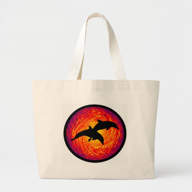 DOLPHINS OF MAUI LARGE TOTE BAG (Front)