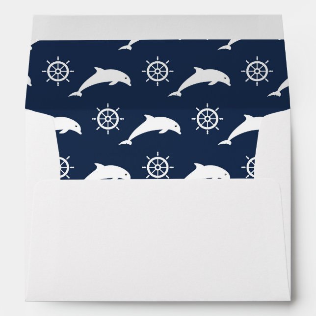 Dolphins On Parade Pattern Envelope (Back (Bottom))