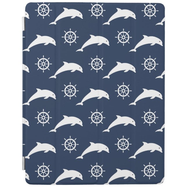 Dolphins On Parade Pattern iPad Smart Cover (Front)