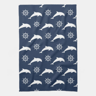 Dolphins On Parade Pattern Kitchen Towel