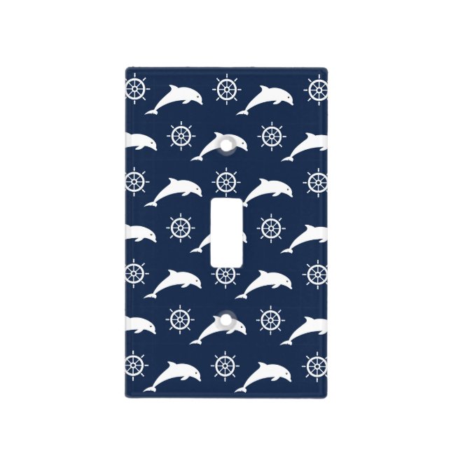 Dolphins On Parade Pattern Light Switch Cover (Front)