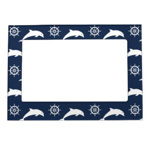 Dolphins On Parade Pattern Magnetic Photo Frame