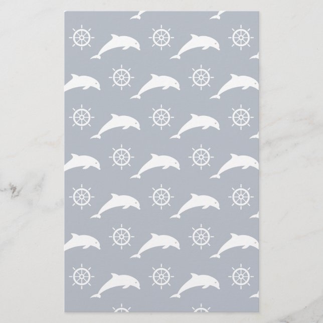 Dolphins On Parade Pattern Stationery (Front)