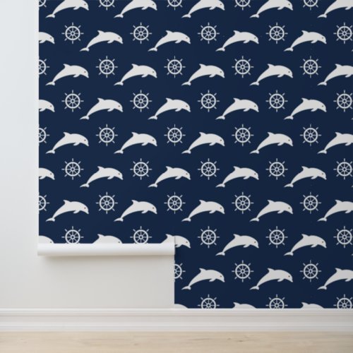 Dolphins On Parade Pattern Wallpaper