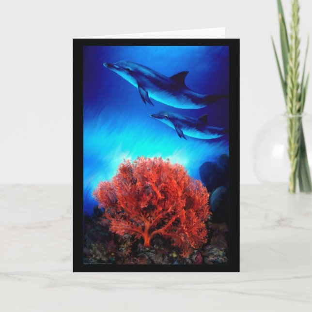 Dolphins over corals card (Front)
