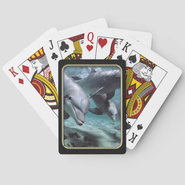 Dolphins Photo Art Playing Cards (Back)