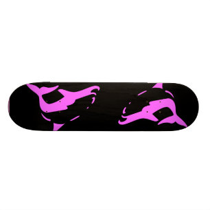 DOLPHINS Pink AND BLACK skateboard deck