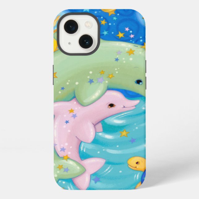 Dolphins Play Iphone Case (Back)