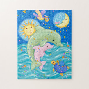 Dolphins Play Jigsaw Puzzle