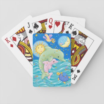 Dolphins Play Playing Cards by AuraEditions at Zazzle