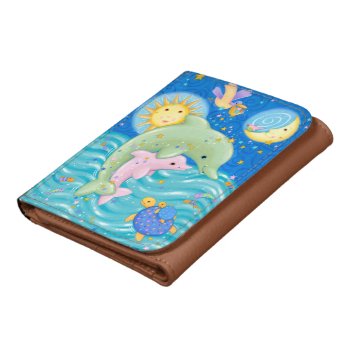 Dolphins Play Wallet by AuraEditions at Zazzle