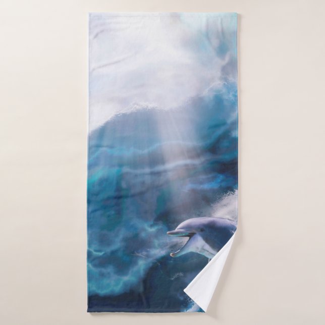 Dolphins Playing JUST FOR THE THRILL Bath Towel (Bath Towel)