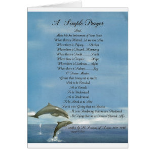 dolphins=pope francis=st. francis SIMPLE PRAYER Cards